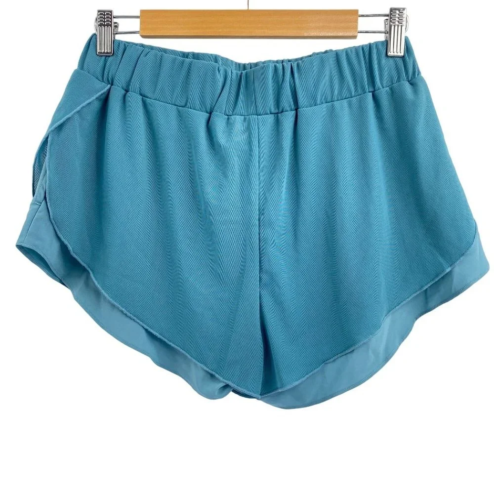 Halara mesh split 2 in 1 running shorts size small‎ spruce workout activewear